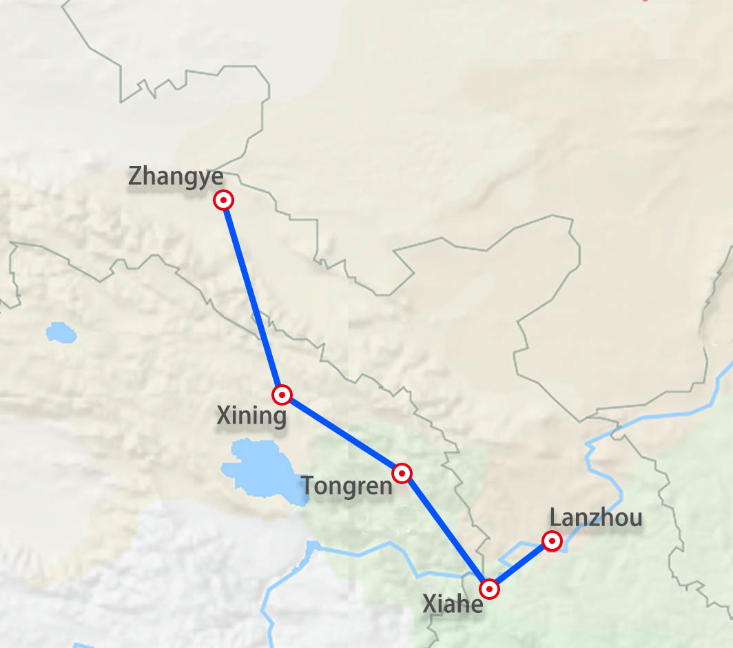 lanzhou-xiahe-tongren-xining-zhangye