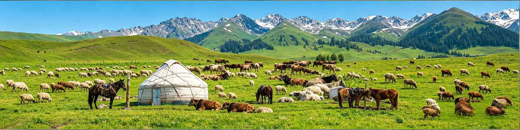 Narat Grassland Kazakh yurts