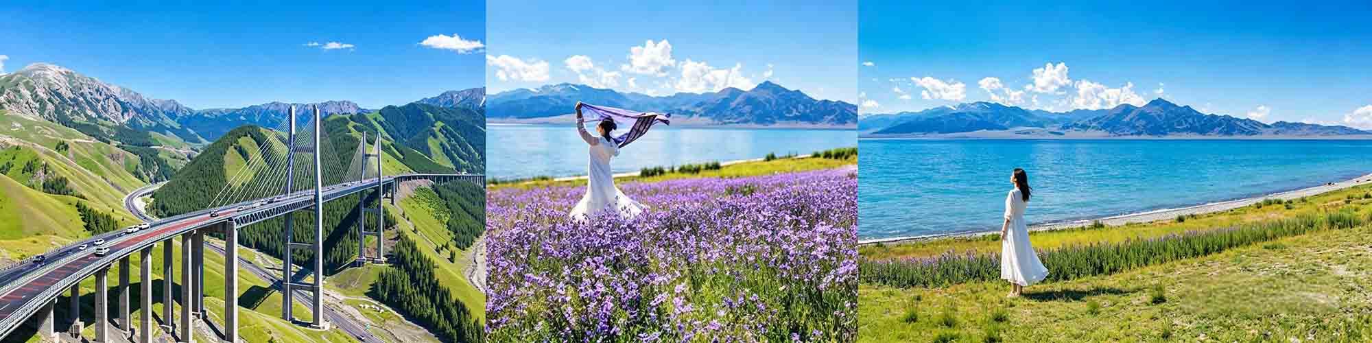 Sayram Lake alpine blue water